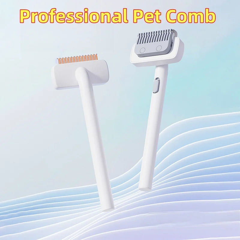 Professional Pet Comb Self Cleaning Smooth Brush for Dogs And Cats Easy to Handle Grooming Tool for Removing Floating Undercoat