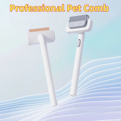 Professional Pet Comb Self Cleaning Smooth Brush for Dogs And Cats Easy to Handle Grooming Tool for Removing Floating Undercoat