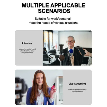 Portable Wireless Lavalier Microphone for Live Streaming/YouTube/TikTok/Facebook Live Noise Reduction Mic For iPhone/Android
