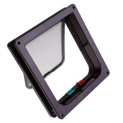 Dog Cat Flap Door with 4 Way Security Lock Flap Door for Dog Cats Kitten ABS Plastic Small Pet Gate Door Kit Cat Dogs Flap Doors