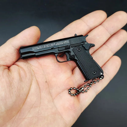 Detachable 1:3 Mini Alloy Colt 1911 Pistol Model PUBG Jedi Toy Gun Keychain Fidget Toy for Boy Collection Adults Chrismas Gift