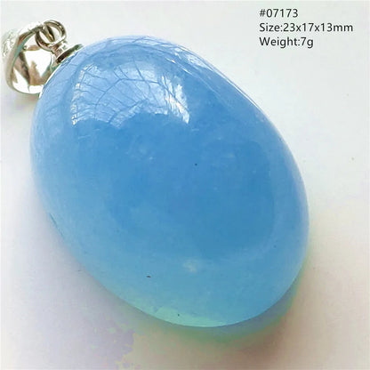 Natural Blue Aquamarine Pendant Clear Water Drop Women Men Brazil Aquamarine Crystal Necklace Jewelry AAAAA