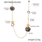 Stainless Steel Long Necklace For Women 18k Gold Plated Women's Sweater Chain Necklaces Woman Leopard Print Jewelry Accessories