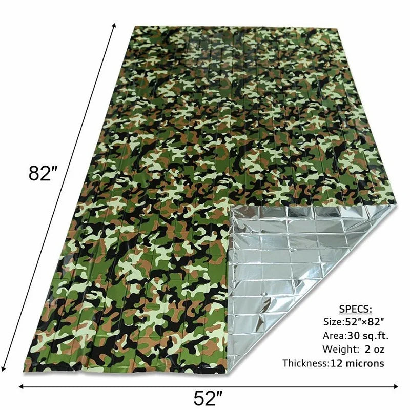 1pcs Emergency Thermal Blanket Folding Waterproof Windproof First Aids Mats Sunshade Reusable Portable Poncho Camping Mat Pad