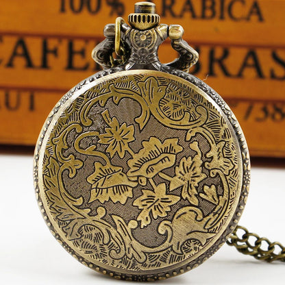 Vintage Bronze Quartz Steampunk Watch 3D Car Truck Pattern Pocket Watch Men FOB Chain Necklace Pendant Clock Gifts
