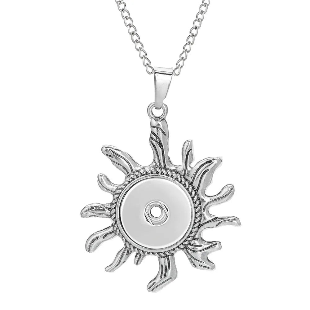 Three Color Snap Necklace Jewelry Simple Snap Pendant Necklace Fit 18mm Snaps Button Jewelry for Women Accessories ZG511