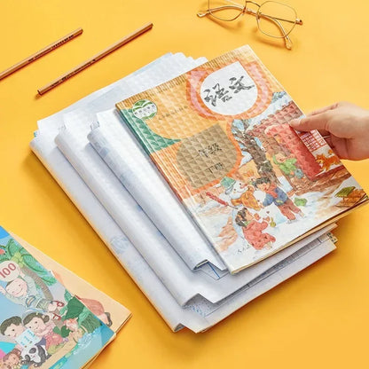 Lot de 10 protège-livres transparents et auto-adhésifs, réglables, pour manuels scolaires