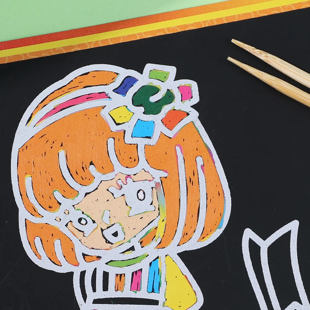 1-10pcs Dazzling Kids Scratch Drawing Set Pupil Puzzle Scratch Drawing Toys Kindergarten Early Education DIY Handmade Color Gift