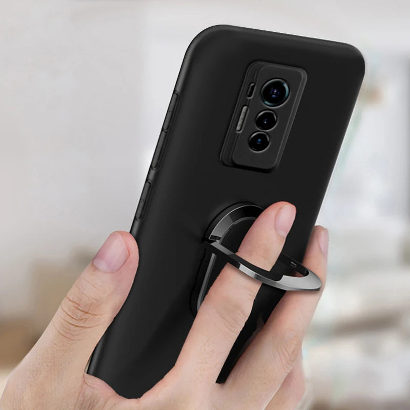 Phone Funda Tecno Phantom X Case 8GB 256GB 6.7 Inch Red Black Blue Finger Ring Soft Silicon Capa for Tecno Phantom X Cover