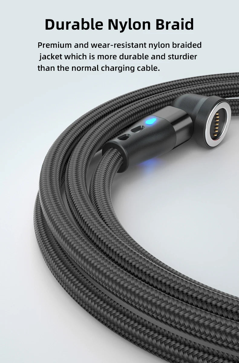 AUFU 5A Magnetic Cable 540 Rotate Fast Charging Magnetic USB Type C Cable For iPhone 14 Samsung Xiaomi Realme Mobile Phone Cable