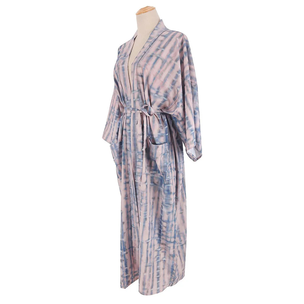 2023 Women Swimsuit Pareo Beachwear Boho Striped Print with Belt Short Sleeve Tunic Cardigan Summer Sexy Kimono Bikini Cover Up