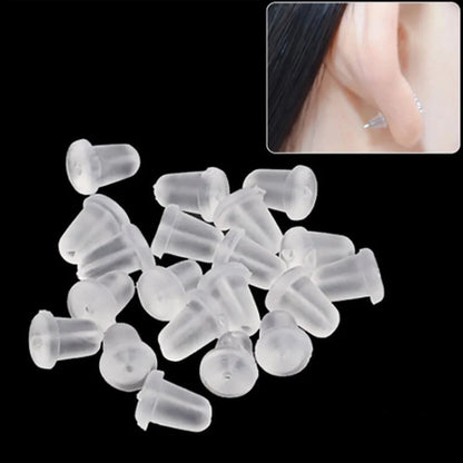 Lot de 500/2000 bouchons d'oreilles en silicone transparents, anti-chute, accessoires pour boucles d'oreilles