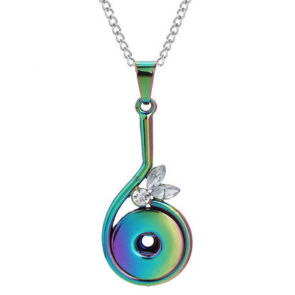 Three Color Snap Necklace Jewelry Simple Snap Pendant Necklace Fit 18mm Snaps Button Jewelry for Women Accessories ZG511
