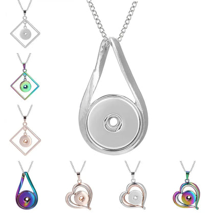 Three Color Snap Necklace Jewelry Simple Snap Pendant Necklace Fit 18mm Snaps Button Jewelry for Women Accessories ZG511