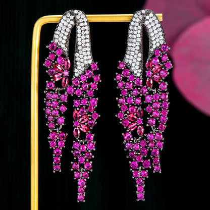 GODKI New Trendy Blue Drop Earrings For Women Wedding Party Indian Dubai Bridal Jewelry boucle d'oreille femme Gift 2022