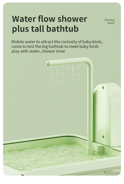 Clear Hanging Bird Bath Automatic Water Circulation Bath Shower For Bird Easy to clean Space Saving Design Bird Cage Accessory