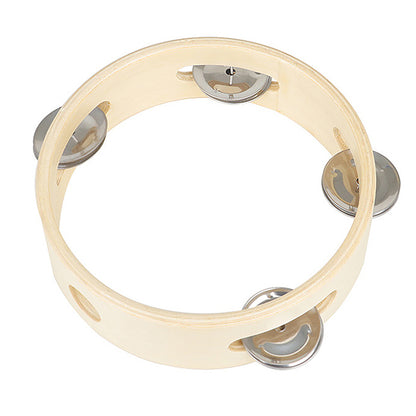 Tambourin à main en métal et bois de 15 cm, hochet à main, percussion, jeu de fête, jouet pour bébé, instrument de musique, cadeau pour enfants
