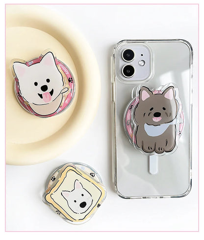 Magnetic Phone Holder Custom Cartoon Design Acrylic Phone Grip GripTok Popular Phone Socket Stand Custom Photo Logo
