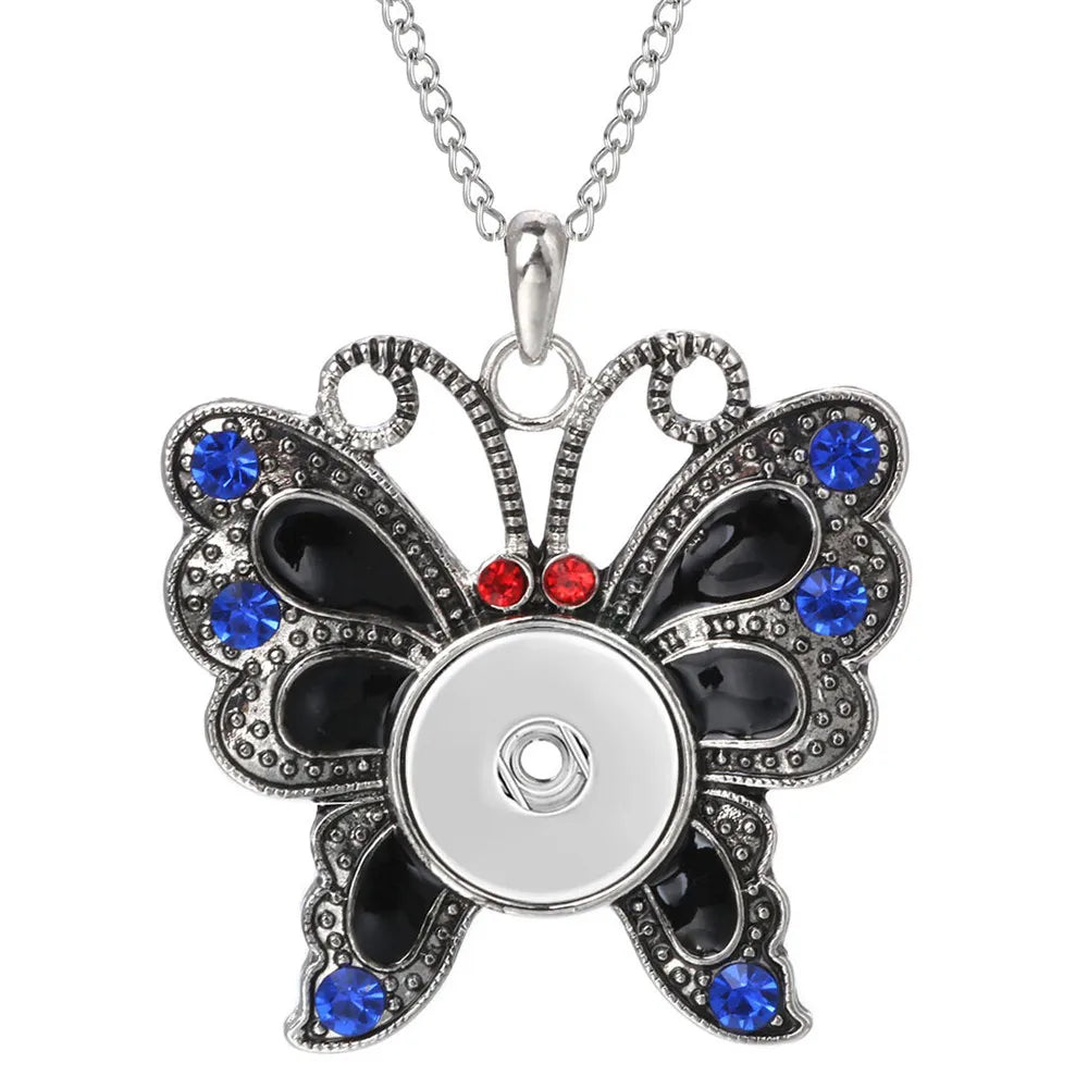 Three Color Snap Necklace Jewelry Simple Snap Pendant Necklace Fit 18mm Snaps Button Jewelry for Women Accessories ZG511