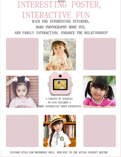 Children Kids Camera Instant Print Mini Digital Video Camera 1080P HD Screen Outdoor Kids Toy Print Thermal Paper Boy Girl Gift