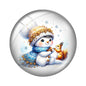 Watercolor Christmas snowman 10pcs18mm/20mm/25mm Round photo glass cabochon demo flat back Making findings