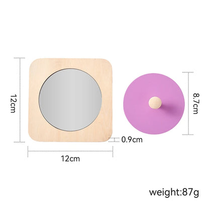 Baby Wooden Montessori Toys Mirror Tummy Time Infant Mirror Black White Contrast Visual Stimulation Sensory Development Toys
