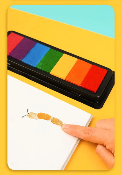Kindergarten Creative Palm Finger Paint Ink Pad Diy Printing Station 7 Colours Kids Graffiti Finger Stamp Pad Stamp Drawing Toys