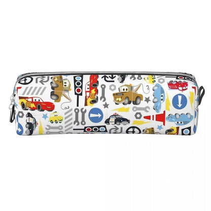 Trousses à crayons courtes personnalisées à gros visage, voitures neuves, Lightning McQueen, trousses à crayons, stylos, sacs pour enfants, fournitures scolaires, papeterie à fermeture éclair