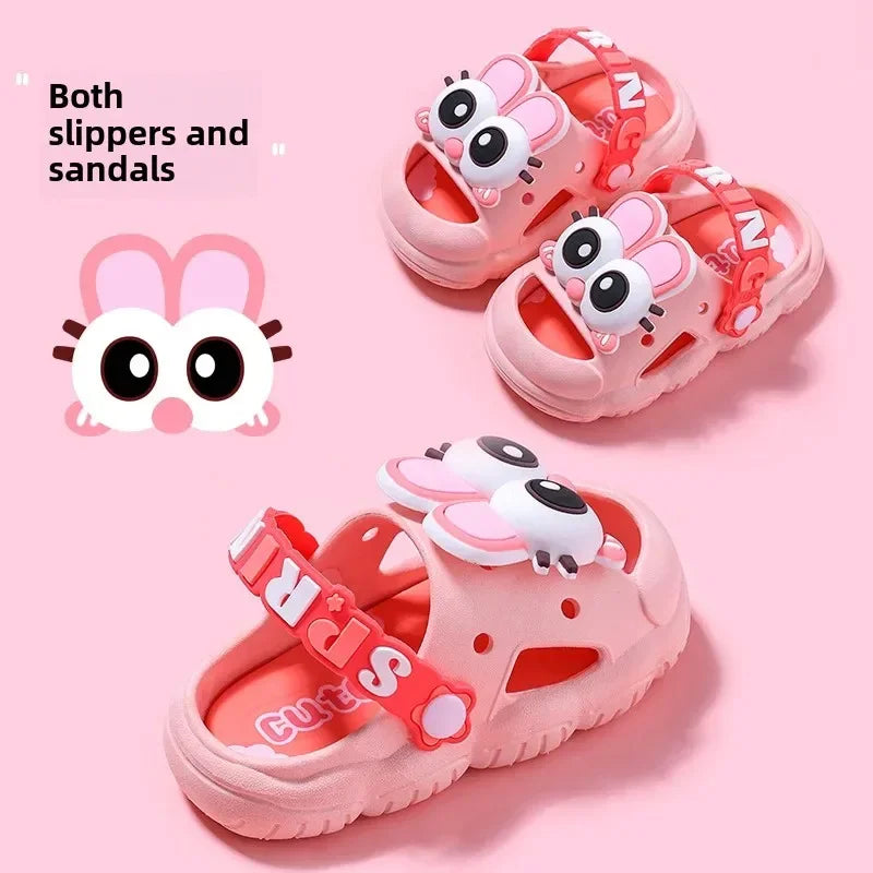 Sandales d'été mignonnes pour enfants, pantoufles confortables antidérapantes pour intérieur et extérieur, pour la plage et la maison, chaussures à enfiler pour garçons et filles