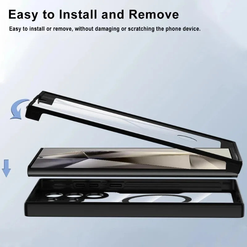 360 Full Cover Screen Protection Film Case for Samsung Galaxy S24 Ultra S23 Plus S22 Magsafe Magnetic Clear Hard Back Cover