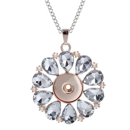 Three Color Snap Necklace Jewelry Simple Snap Pendant Necklace Fit 18mm Snaps Button Jewelry for Women Accessories ZG511
