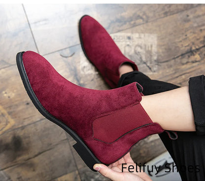 Bottines Chelsea marron, noires et rouges pour homme, bottines de cowboy, faites à la main, pointures 38 à 46