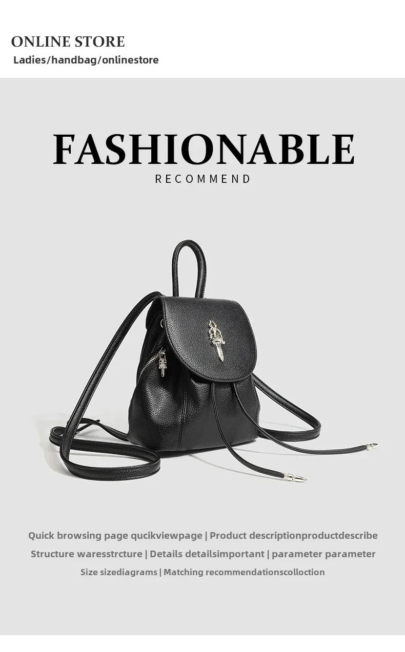 Fashionable Mini Travel Backpack for Women 2024 New Style Versatile Outdoor Bag Stylish Double Shoulder Bag Ladies Love