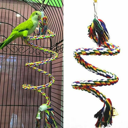 Parrot Rope Hanging Braided Budgie Chew Rope Bird Cage Cockatiel Toy Pet Stand Training Accessories Swing Supplies Parrot Swings