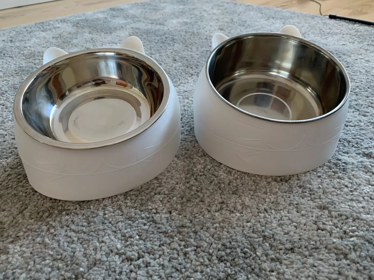 Stainless Steel Cats Food Bowls Non-slip Crash Pets Bowls Lovely Inclined Kitten Puppy Food Drinking Water Feeder Premium Design