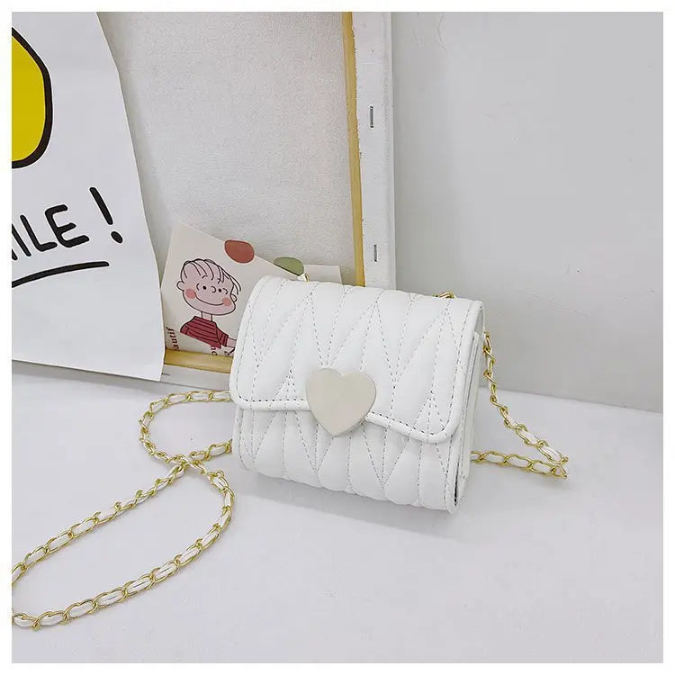 Fashion Heart Baby Girls Small Shoulder Bags Kids Coin Purse Accessories Handbags Lovely Children's Mini Square Messenger Bag