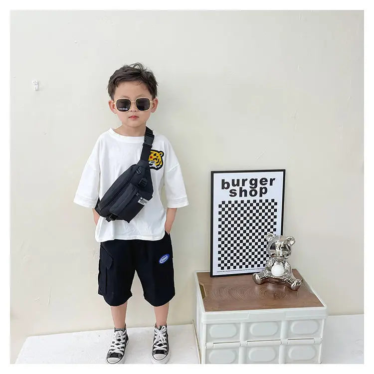 Casual Design Children's Chest Bag Handsome Boys Small Shoulder Messenger Bags Baby Kids Purse Handbags Cool Girls Fanny Pack