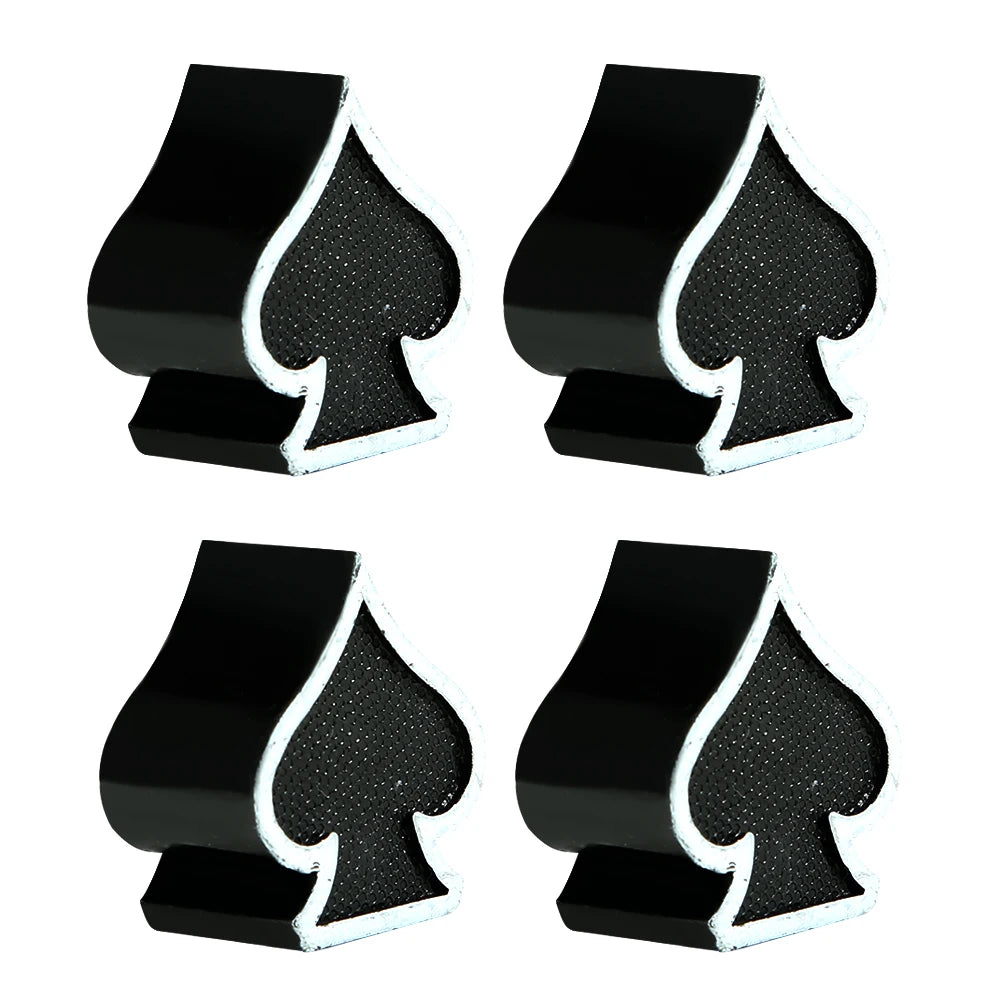 Lot de 4 bouchons de valve de pneu élégants en forme de pelle pour voiture, camion, moto, vélo