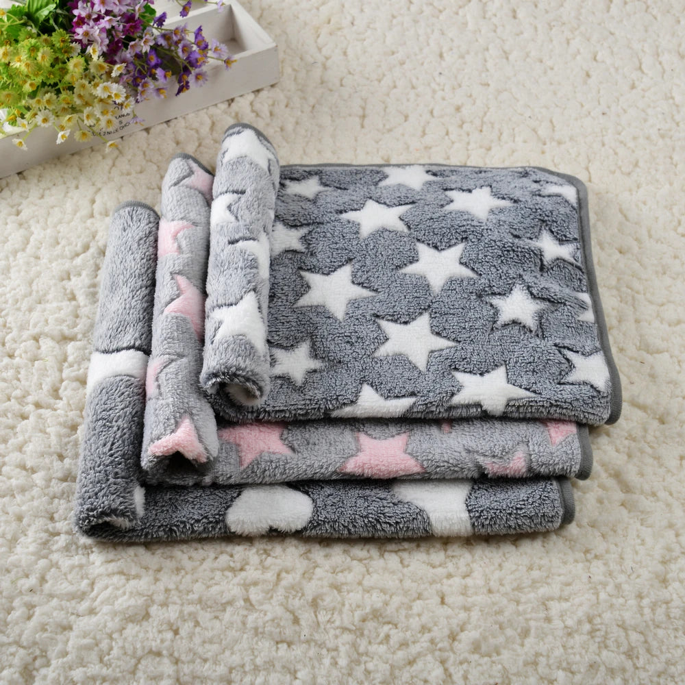 Print Pet Dog Blanket for Small Medium Big Dogs Cats Autumn Winter Cozy Soft Fleece Puppy Bed Mat Bulldog Pug Chihuahua Supplies