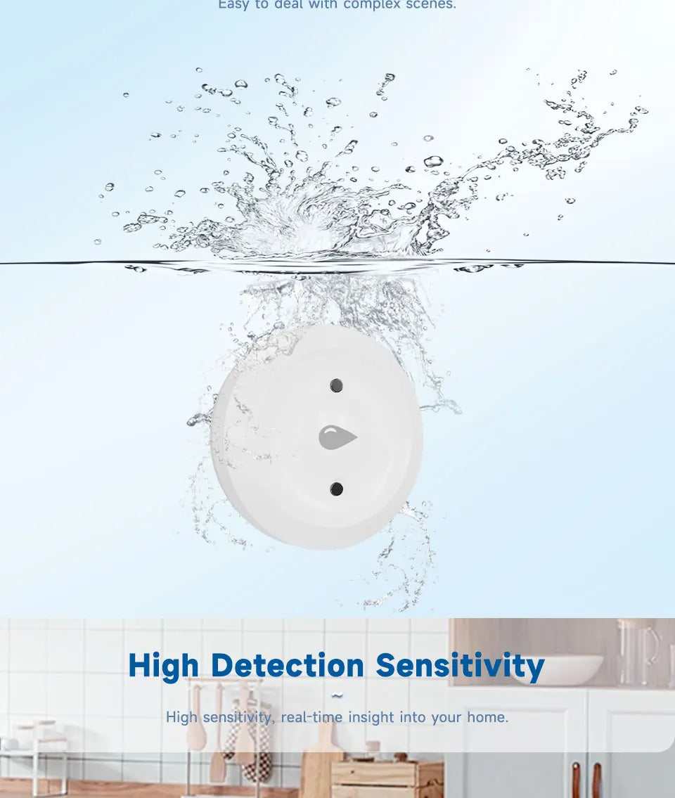 Détecteur de fuite d'eau TUYA Zigbee, capteur d'inondation d'eau, application Smart Life, surveillance à distance, alarme d'inondation, protection de sécurité contre les débordements