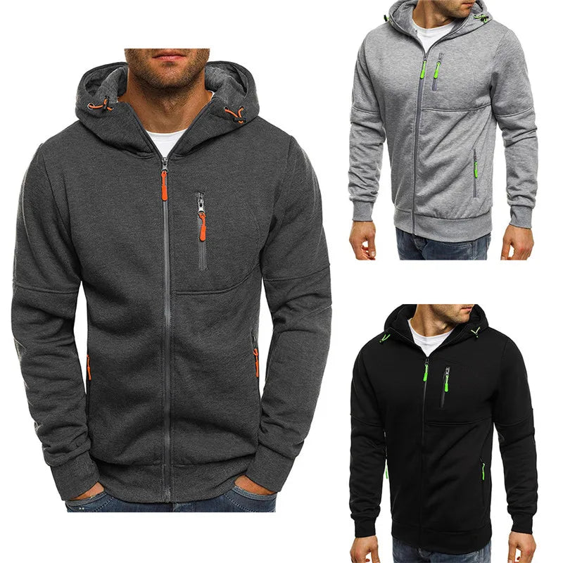 2024 new Spring Men's Jackets Hooded Coats Casual Zipper Sweatshirts Male Tracksuit Fashion Jacket Mens Clothing Outerwear