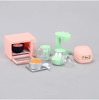 Kids Mini Play House Miniature Rice Cooker Oven Juicer Egg Steamer Small Model Children's Doll House Accessories
