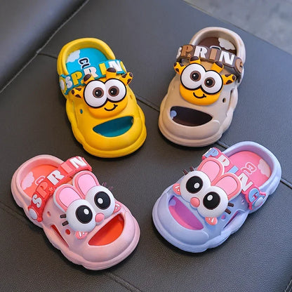 Sandales d'été mignonnes pour enfants, pantoufles confortables antidérapantes pour intérieur et extérieur, pour la plage et la maison, chaussures à enfiler pour garçons et filles