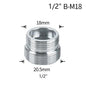 Water Faucet Coupler 1/2 To M16 M18 M20 M22 M24 M28 M32 Thread Connector Conversion Tap Adapter Fitting Bubbler Kitchen Bathroom