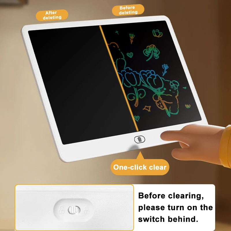 Tablette à dessin LCD 16 pouces, outils d'écriture et de peinture pour enfants, jouets éducatifs pour filles et garçons de 3, 4, 5, 6 et 7 ans