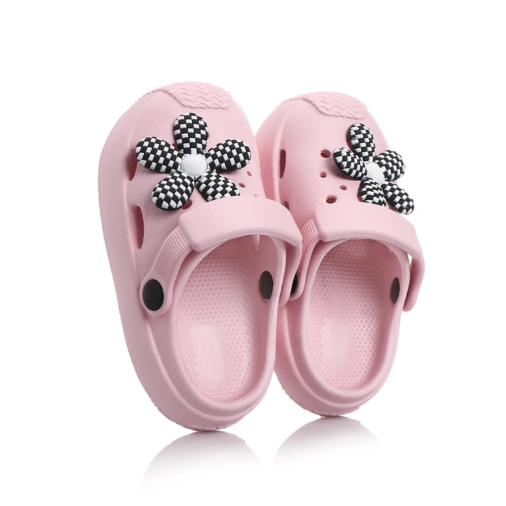 Chaussons de jardin pour enfants, jolies sandales à fleurs, sandales d'été pour garçons et filles, légères, tendance, antidérapantes, pour la plage