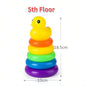 0-3 years old Infant Early Learning Rainbow Stacking Toys Puzzle Development Intelligence Rainbow Tower Baby Toy Gift Stack Ring