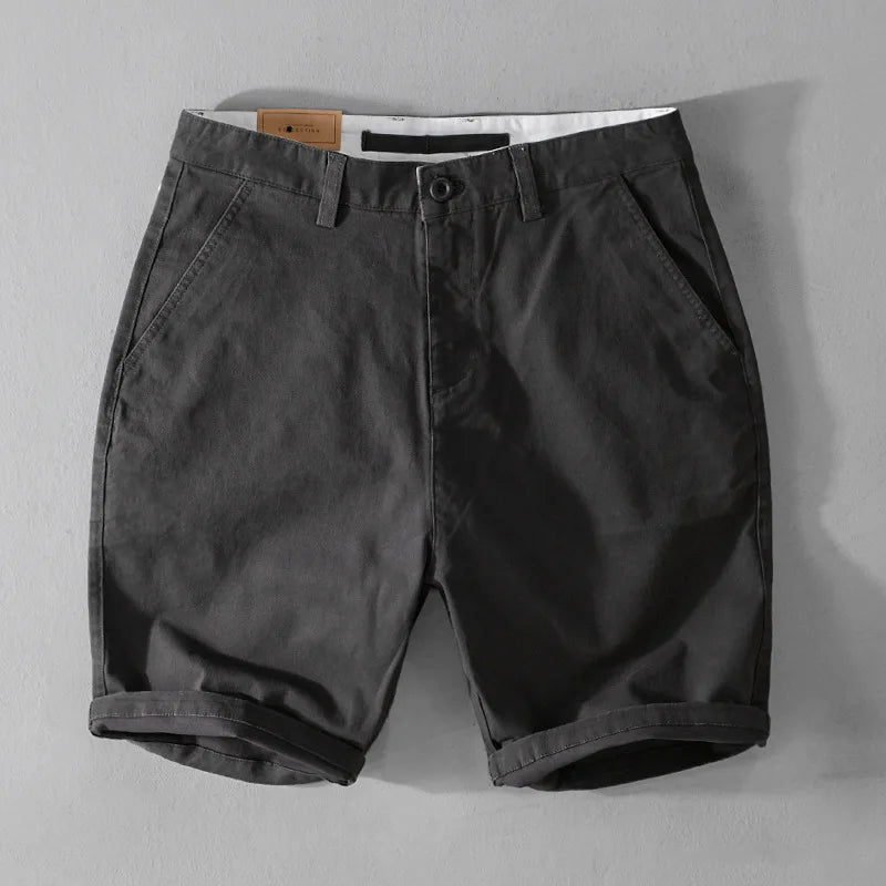 2025 Summer New Casual Cargo Cotton Shorts for Men Clothing Straight Big Pockets Solid Color Summer Pants FY7701