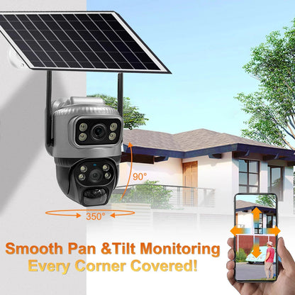 Security Protection Outdoor Waterproof Solar Panel Wifi Camera 8MP HD 4K Surveillance Cameras PIR Human Detection Home Security