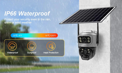 Security Protection Outdoor Waterproof Solar Panel Wifi Camera 8MP HD 4K Surveillance Cameras PIR Human Detection Home Security